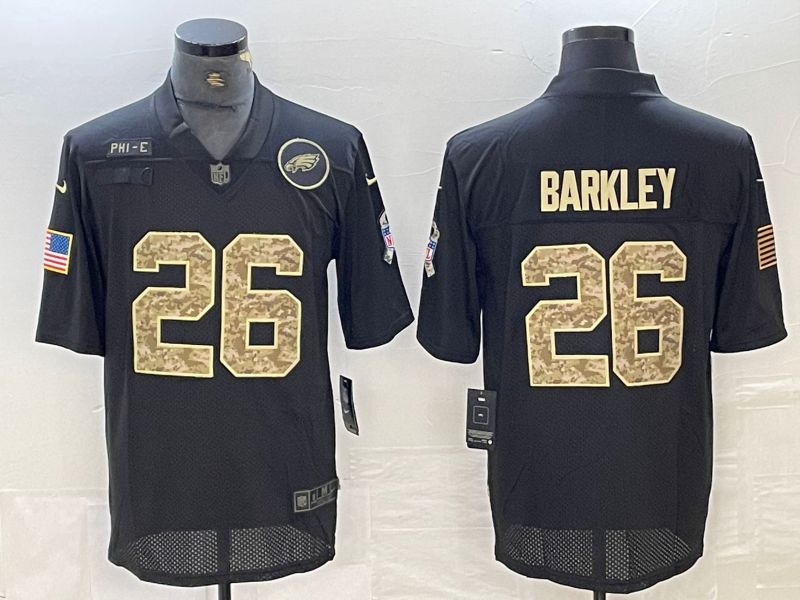 Men Philadelphia Eagles 26 Barkley Black Camo 2024 Nike Limited NFL Jersey
